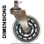 roller blade chair casters wheels dimensions measurements